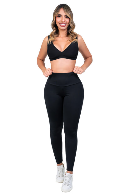Leggings ESSENTIALS BLACK SMI0079 con faja interna y lifting extra
