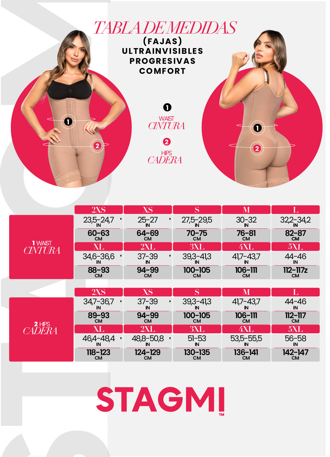'- Faja corta SMI7086 LA PROVOCATIVA con cierre frontal y realce natural
- Vista posterior de faja SMI7086 con encaje siliconado y soporte lateral
- Detalle del sistema de broches y panty Ultrainvisible incluido en SMI7086