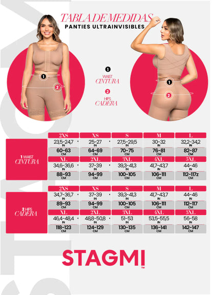 '- Panty Ultrainvisible SMI04004 lifting extra natural
- Vista trasera panty cierre perineal invisible
- Panty talle alto con encaje siliconado